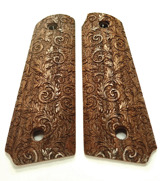 Walnut Floral Scroll Ruger Mark III 22/45 Grips X