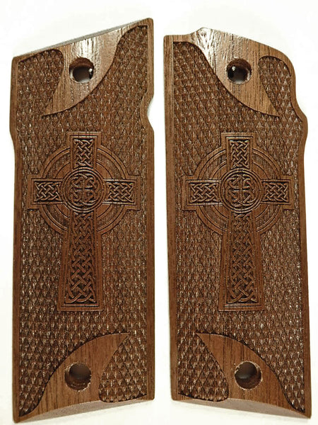 Walnut Celtic Cross Coonan .357 Grips