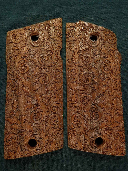Walnut Floral Scroll Compact Coonan .357 Grips X