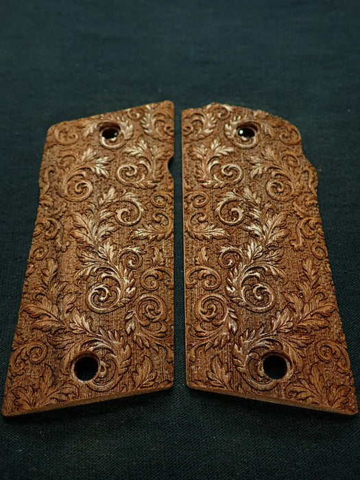 Walnut Floral Scroll Compact Coonan .357 Grips X