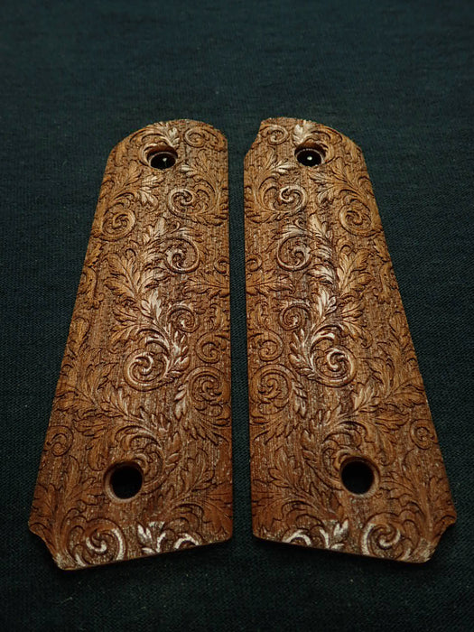 Walnut Floral Scroll Ruger Mark III 22/45 Grips X