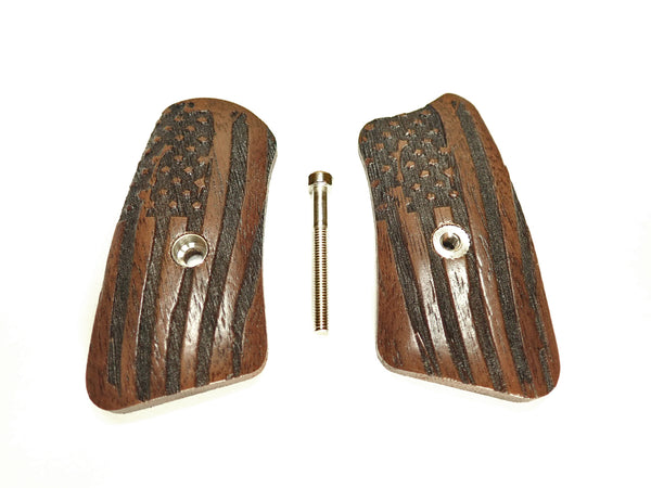 Walnut American Flag Ruger Sp101 Grip Inserts