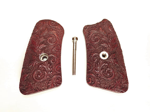 --Rosewood Floral Scroll Ruger Sp101 Grip Inserts