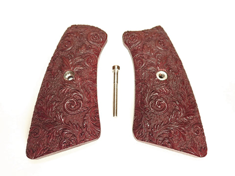 --Rosewood Floral Scroll Ruger Gp100 Grip Inserts