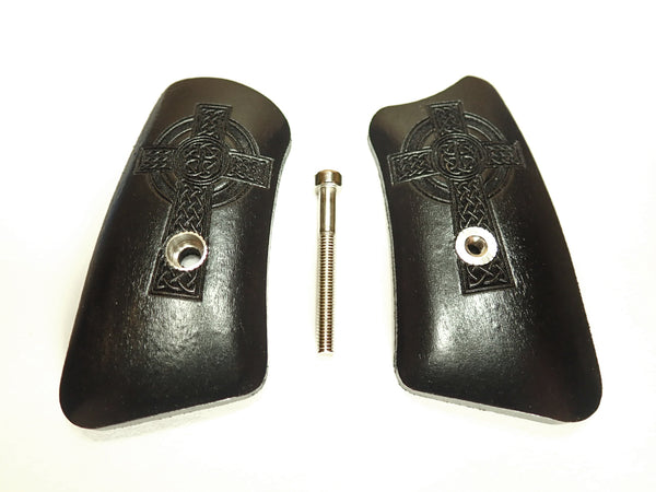 Ebony Celtic Cross Ruger Sp101 Grip Inserts