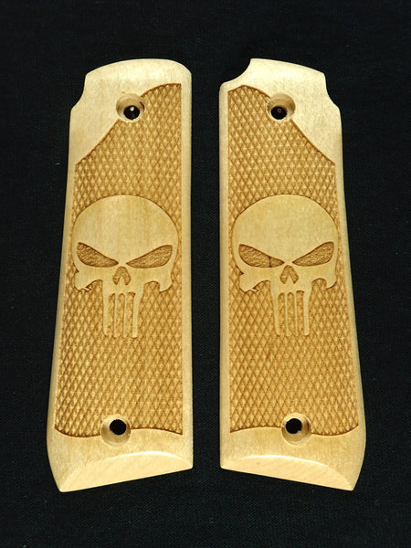 --Maple Punisher Ruger Mark IV 22/45 Grips Checkered Engraved Textured #2