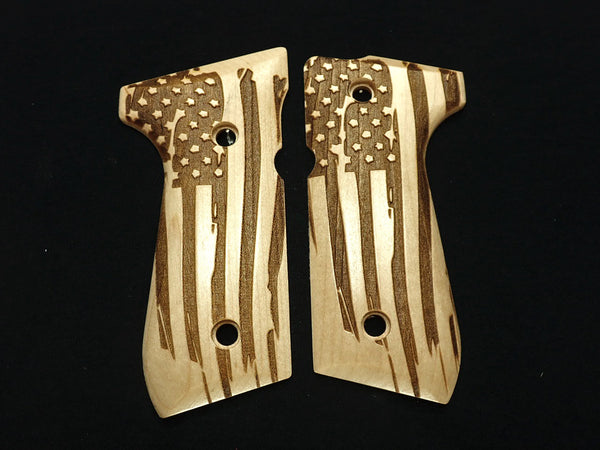 Maple American Flag Beretta 92fs Grips