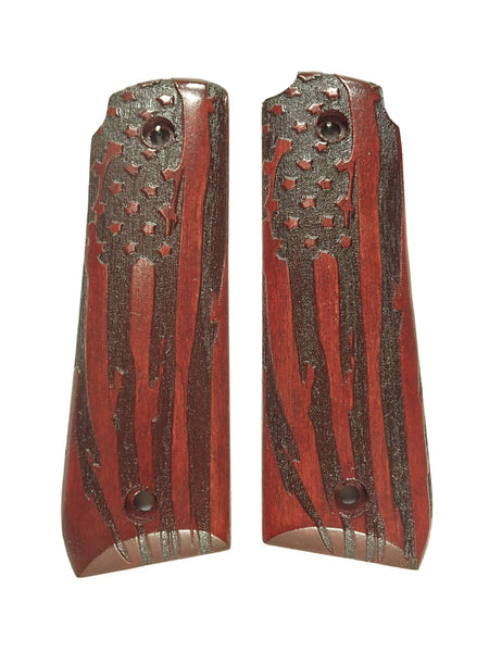 Rosewood American Flag Ruger Mark IV 22/45 Grips Checkered Engraved Textured