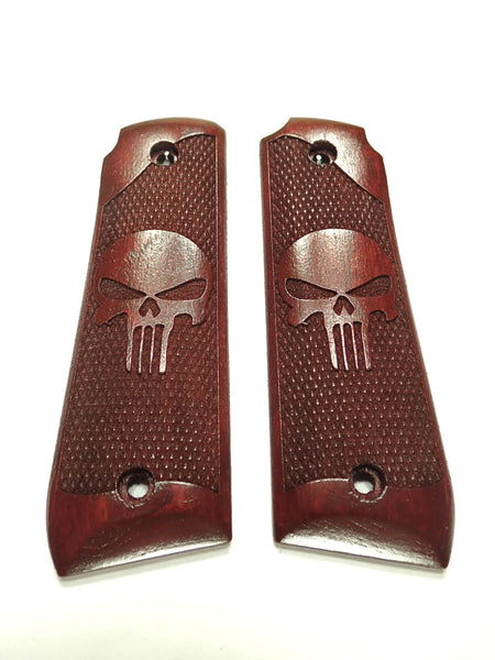 --Rosewood Punisher Ruger Mark IV 22/45 Grips Checkered Engraved Textured #2