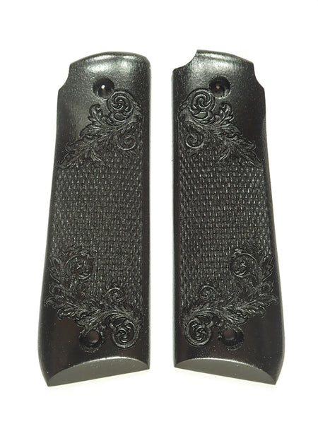 Ebony Floral Checkered Ruger Mark IV 22/45 Grips
