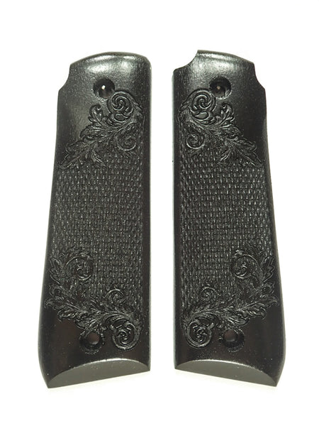 Ebony Floral Checker Ruger Mark IV 22/45 Grips Checkered Engraved Textured