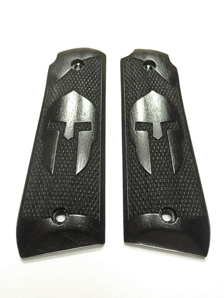 --Ebony Spartan Ruger Mark IV 22/45 Grips Checkered Engraved Textured