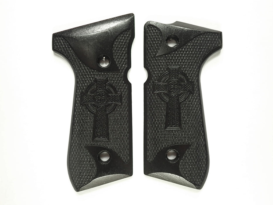 Ebony Celtic Cross #1 Beretta 92fs Grips X