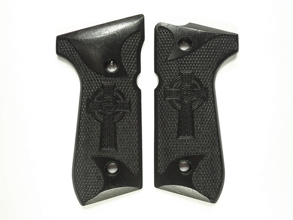 Ebony Celtic Cross #1 Beretta 92fs Grips