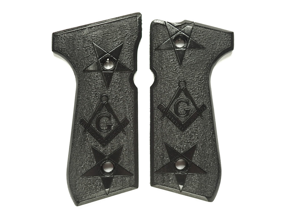 Ebony Masonic Beretta 92fs Grips X