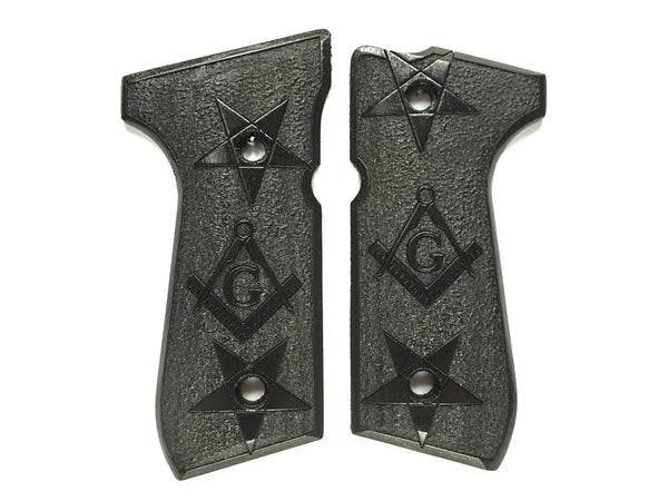 --Ebony Masonic Beretta 92fs Grips