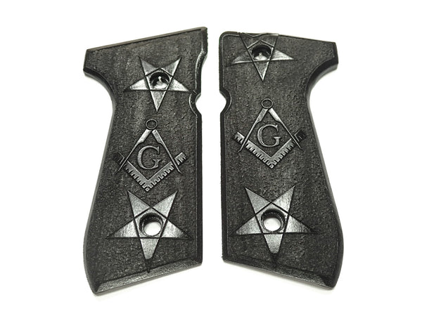 --Ebony Masonic Beretta 92fs Grips