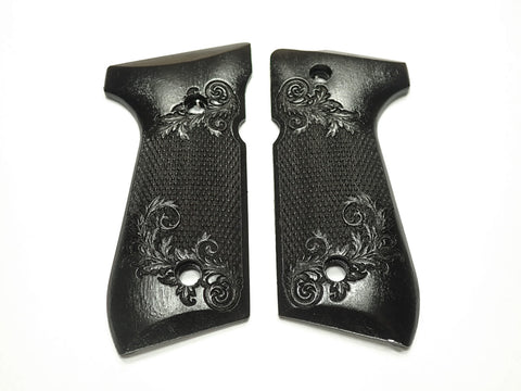 Ebony Floral Checkered Beretta 92fs Grips X