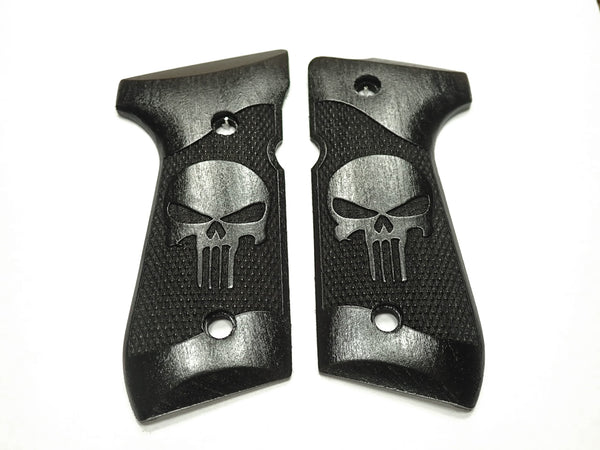 Ebony Punisher Beretta 92fs Grips #2