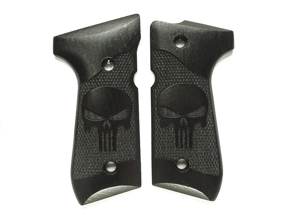 Ebony Punisher Beretta 92fs Grips #2