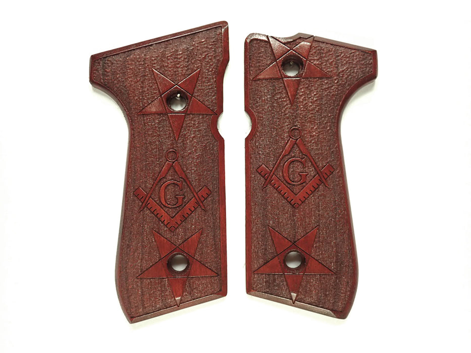 Rosewood Masonic Beretta 92fs Grips X