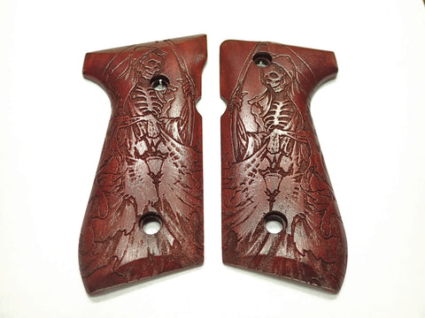 Rosewood Grim Reaper Beretta 92fs Grips X