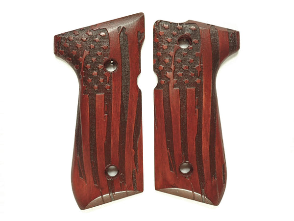 Rosewood American Flag Beretta 92fs Grips