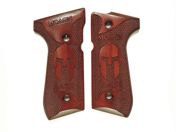 --Rosewood Molon Labe Spartan #1 Beretta 92fs Grips