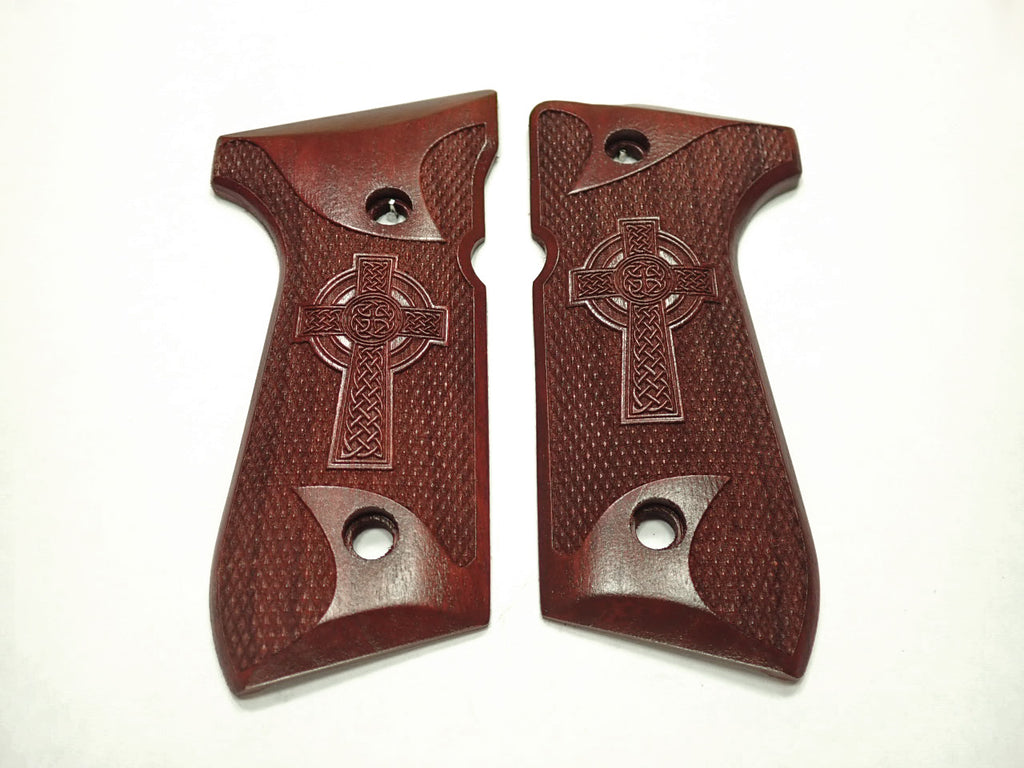 Rosewood Celtic Cross #1 Beretta 92fs Grips — LS Grips