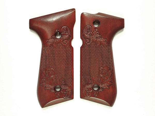 Rosewood Floral Checker Beretta 92fs Grips