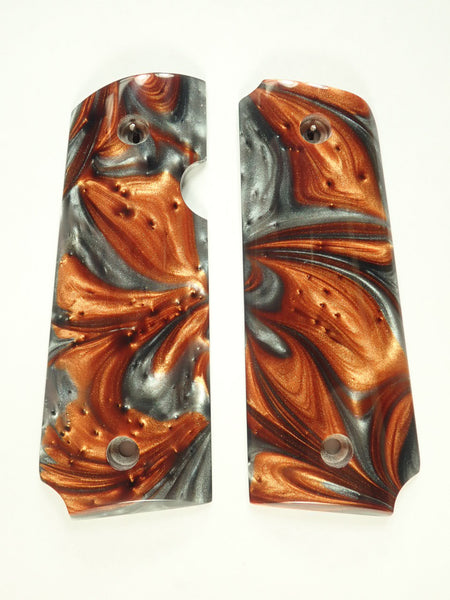 Copper & Silver Pearl Rock Island 380 1911 Grips
