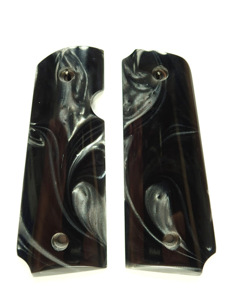 --Silver & Black Pearl Rock Island 380 1911 Grips