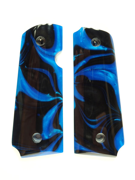 --Blue & Black Pearl Rock Island 380 1911 Grips