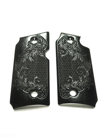 --Ebony Floral Checkered Sig Sauer P238 Grips