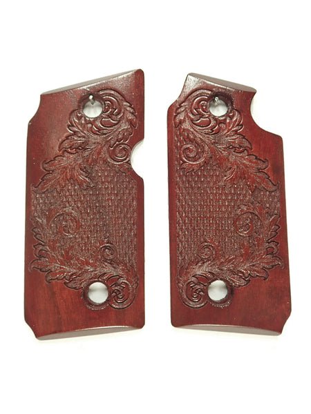 --Rosewood Floral Checkered Sig Sauer P238 Grips