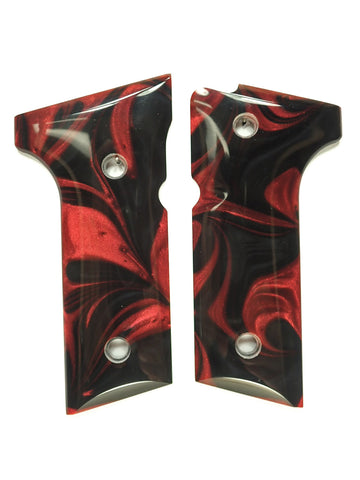 Black & Red Pearl Beretta 92x, Vertec, M9A3 Grips