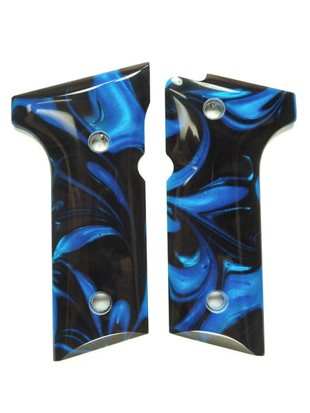 Black and Blue Pearl Beretta 92x,Vertec, M9A3 Grips