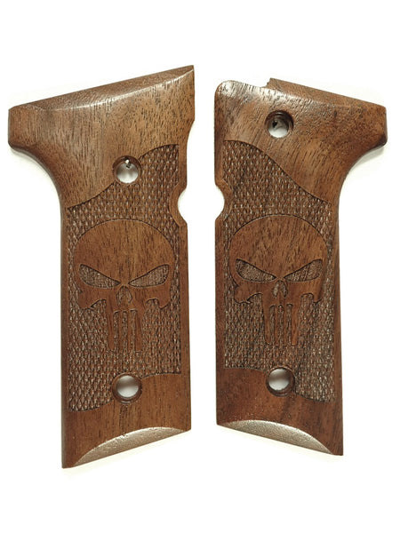 --Walnut Punisher Beretta 92x,Vertec, M9A3 Grips Engraved Textured #2