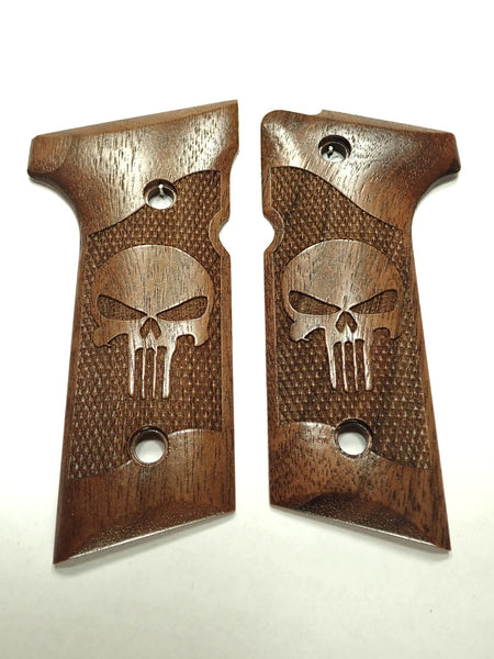 --Walnut Punisher Beretta 92x,Vertec, M9A3 Grips Engraved Textured #2