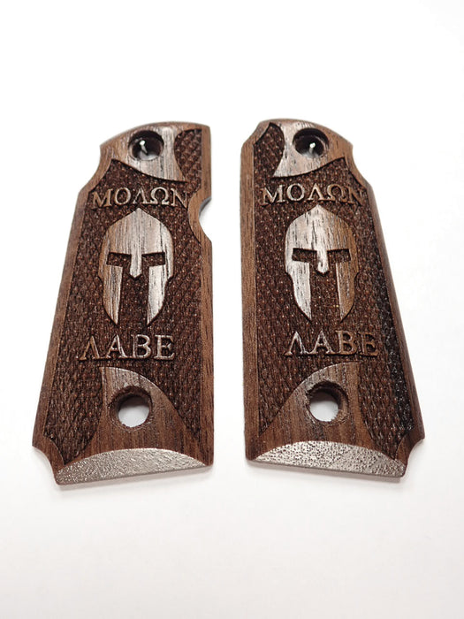Walnut Molon Labe Spartan #1 Kimber Micro 380 Grips X