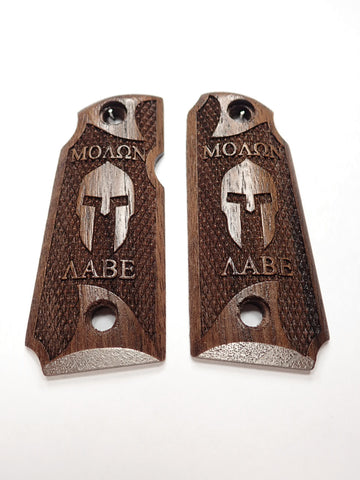 Walnut Molon Labe Spartan #1 Kimber Micro 380 Grips