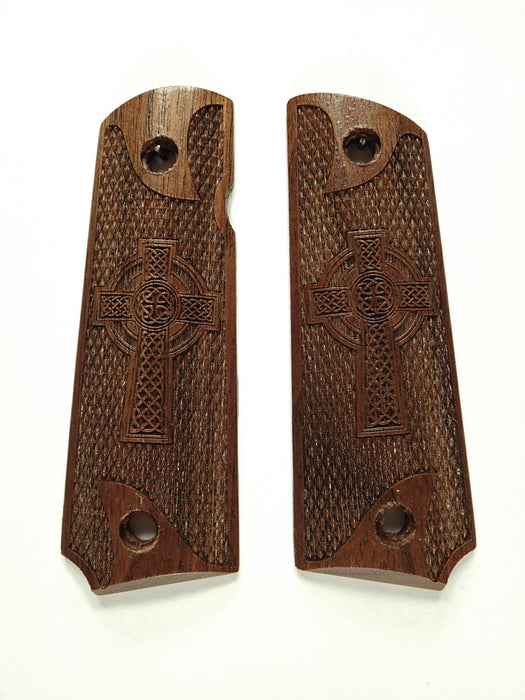 Walnut Celtic Cross #1 Grips Compatible/Replacement for Browning 1911-22 1911-380