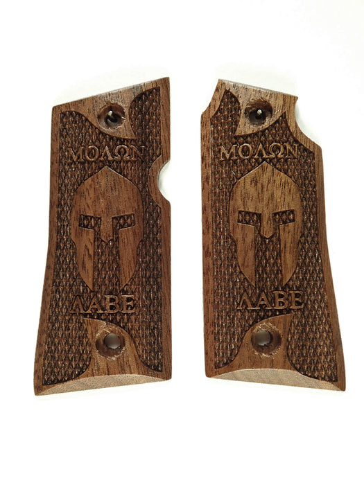 Walnut Molon Labe Spartan #1 Colt Mustang Pocketlite Grips X