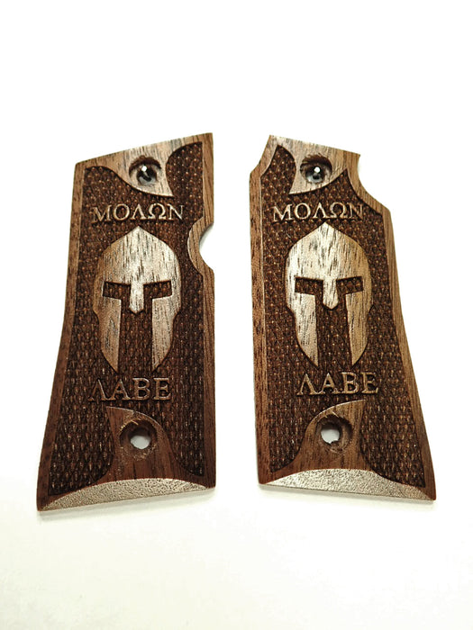 Walnut Molon Labe Spartan #1 Colt Mustang Pocketlite Grips X