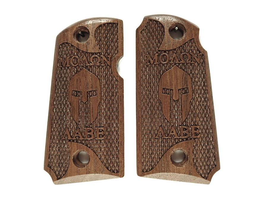 Walnut Molon Labe Spartan #1 Kimber Micro 9 Grips