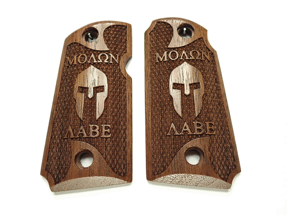 Walnut Molon Labe Spartan #1 Kimber Micro 9 Grips