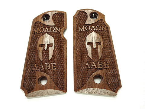 Walnut Molon Labe Spartan #1 Kimber Micro 9 Grips