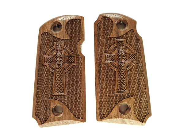 Walnut Celtic Cross Kimber Micro 9 Grips