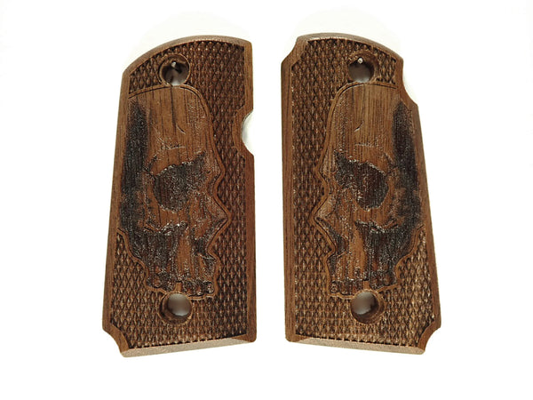 Walnut Skull Kimber Micro 9 Grips