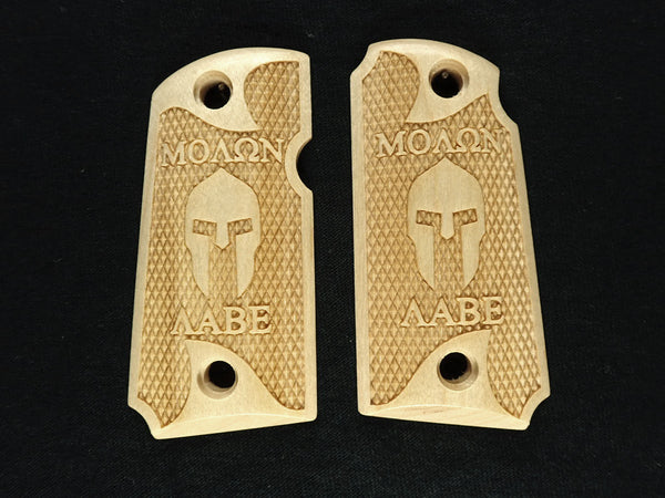 Maple Molon Labe Spartan #1 Kimber Micro 9 Grips